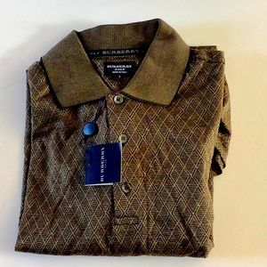 Burberry Golf NWT Mens L Made in Italy gorgeous black & burnished gold